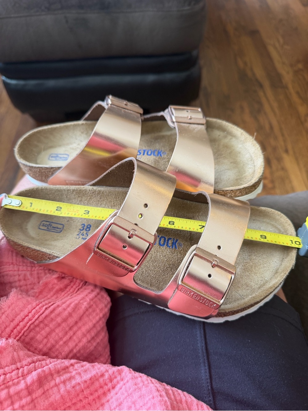 Birkenstock Double Buckle Sandals in Metallic Rose - Picture 6 of 6